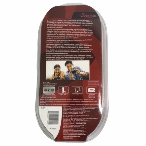 NEW Rocketfish HD Component Video/Stereo Audio Gaming Cable for Xbox 360 - Picture 2 of 2